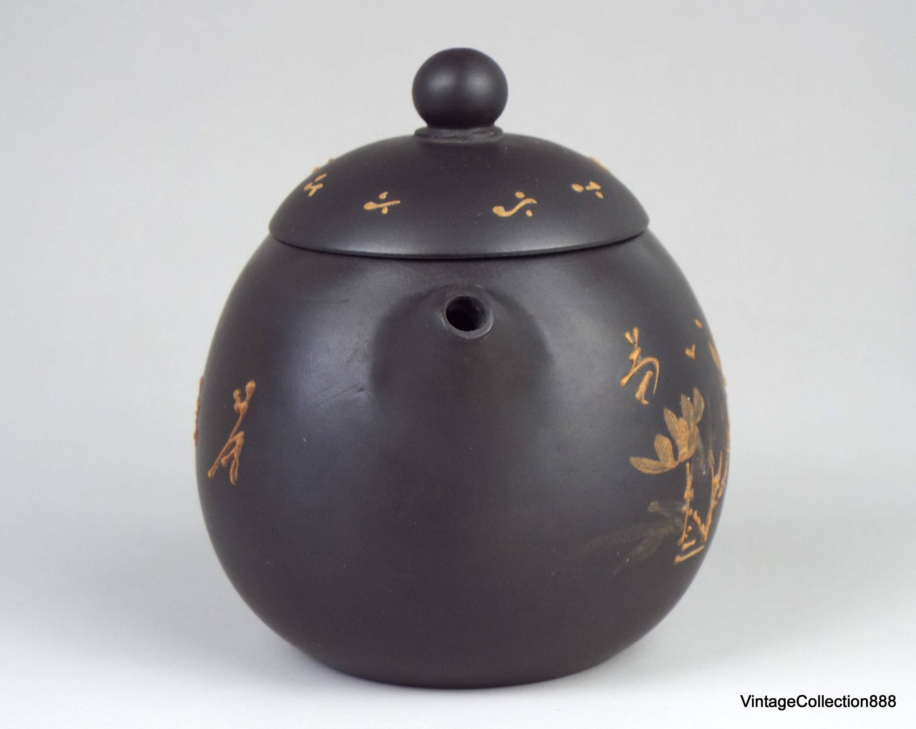 Vintagecollection888 - Wholesale Tea Pot - Vintage Clay Teapot Chinese Calligraphy Yixing Zisha1
