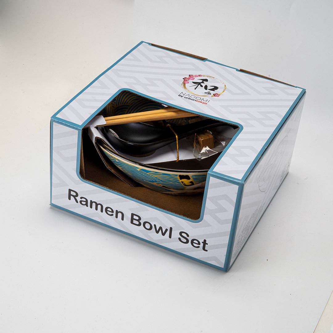 Urban Tokyo - Wholesale Serve Bowl - 24oz 6"D Bowl With Chopsticks, Spoon and Chopsticks Rest Set Japanese Crane (4/16)4