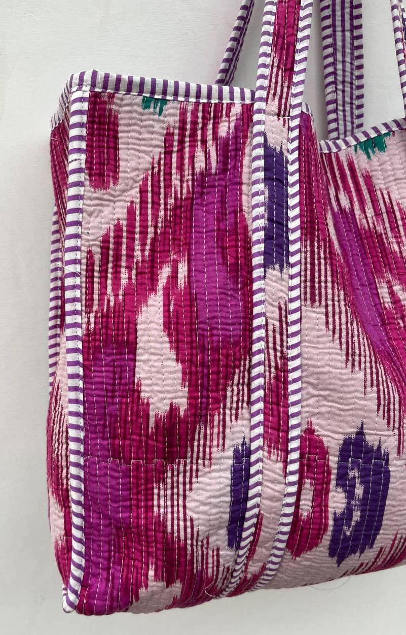 bhavnas boutique - Vente Sac porté épaule – femme - Sac hippie à imprimé ikat, sac de week-end, sacs de transport rembourrés en coton4