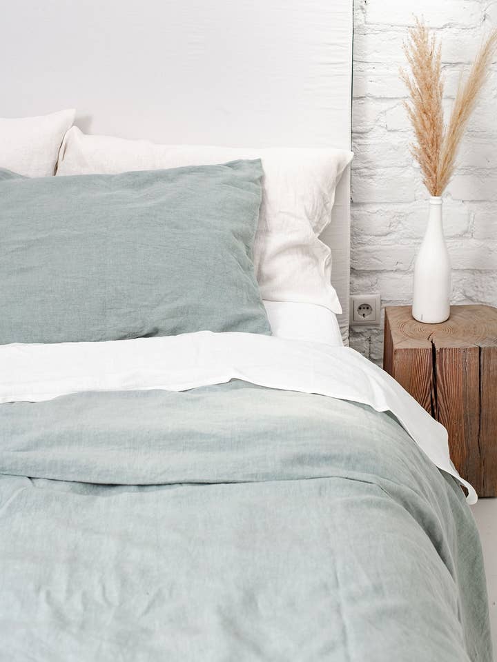Linen pillowcase in Sage Green for wholesale by AmourLinen