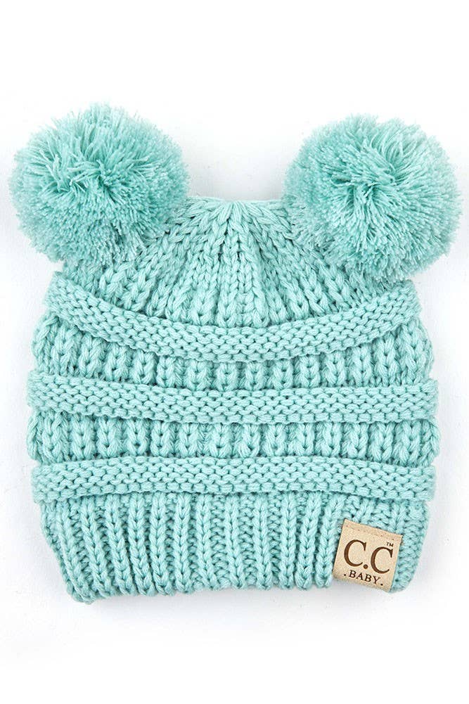 Hana - Venta al por mayor Gorro de lana - Niños - Gorro de punto C.C Baby con pompones dobles10