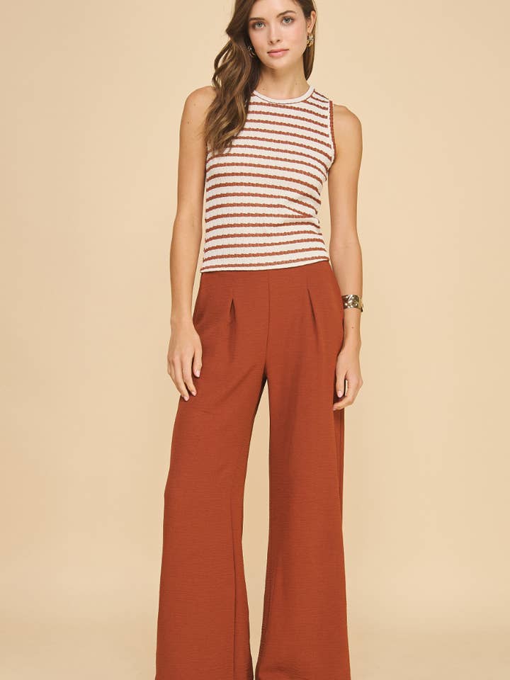 ISP1342A Flowy Pants Mocha for wholesale by If She Loves