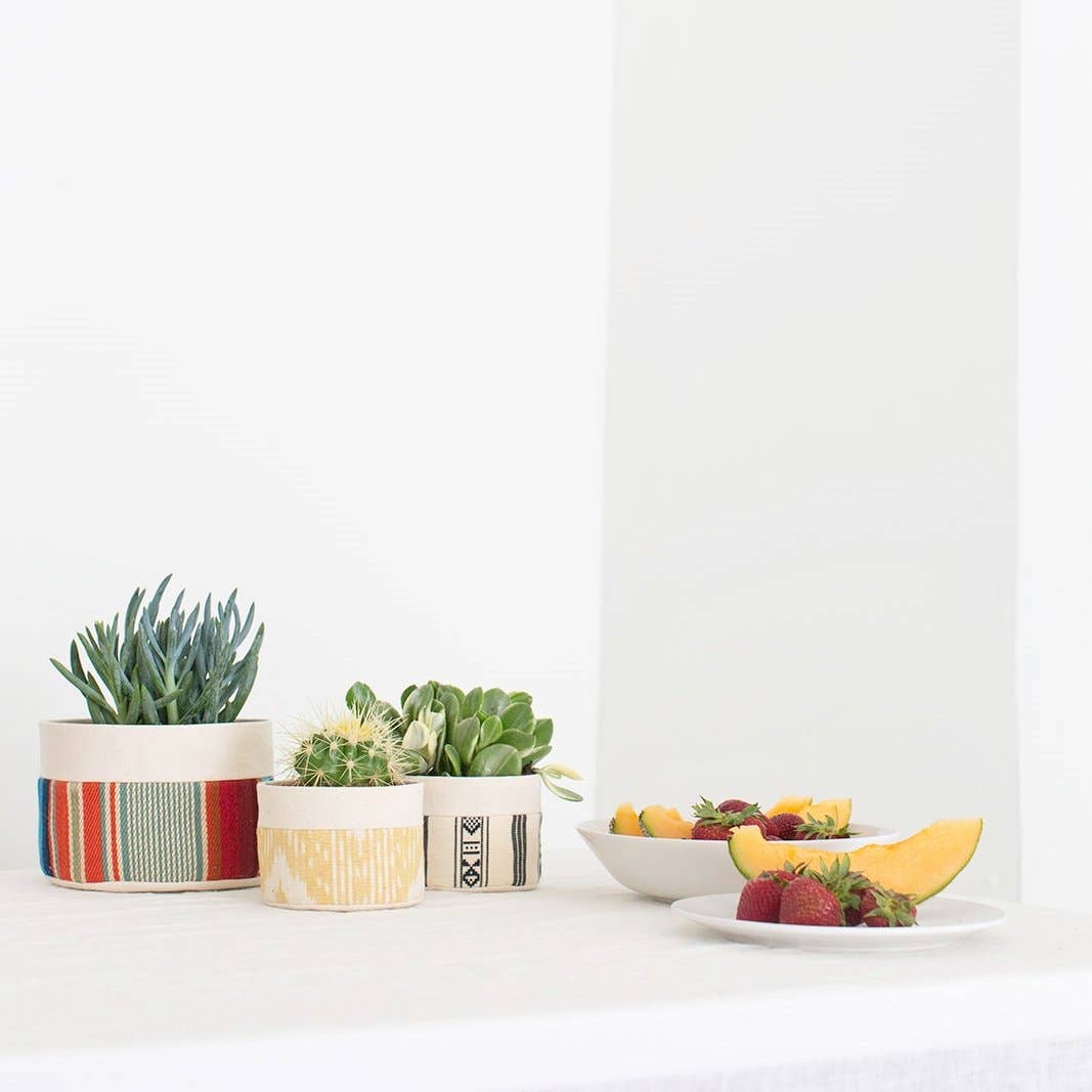 Good Company Wares - Venta al por mayor Macetas colgantes - Maceta colgante mediana de lona natural | Turquesa4