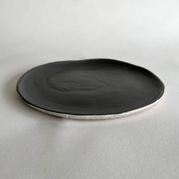 YUTA - Large Plate, Charcoal/Beige for wholesale by KOTI London