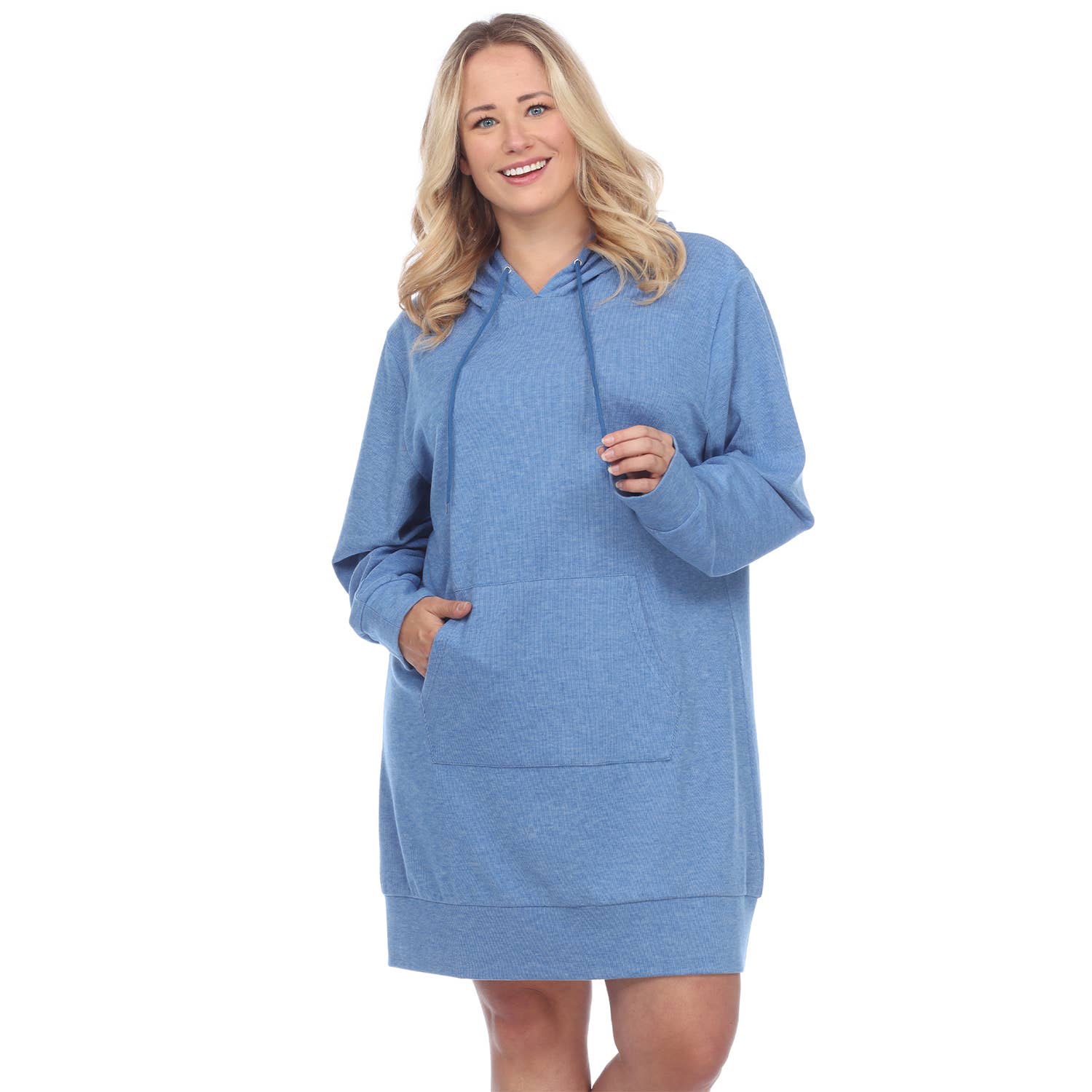 WHITE MARK – wholesale Dress – Women's – Plus Size Hoodie Sweatshirt Dress7