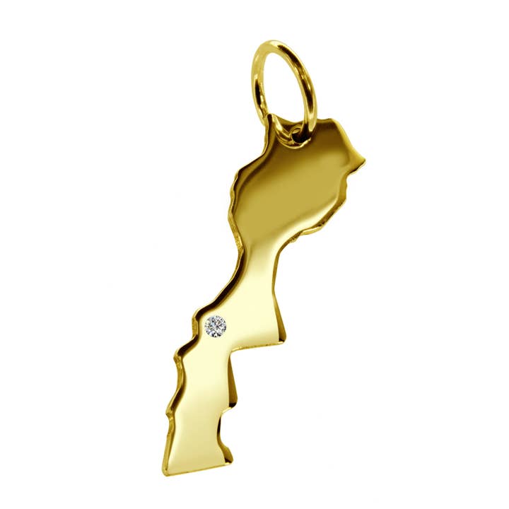 Necklace pendant in the shape of a map of Morocco for wholesale by S.W.w. Schmuckwaren GmbH
