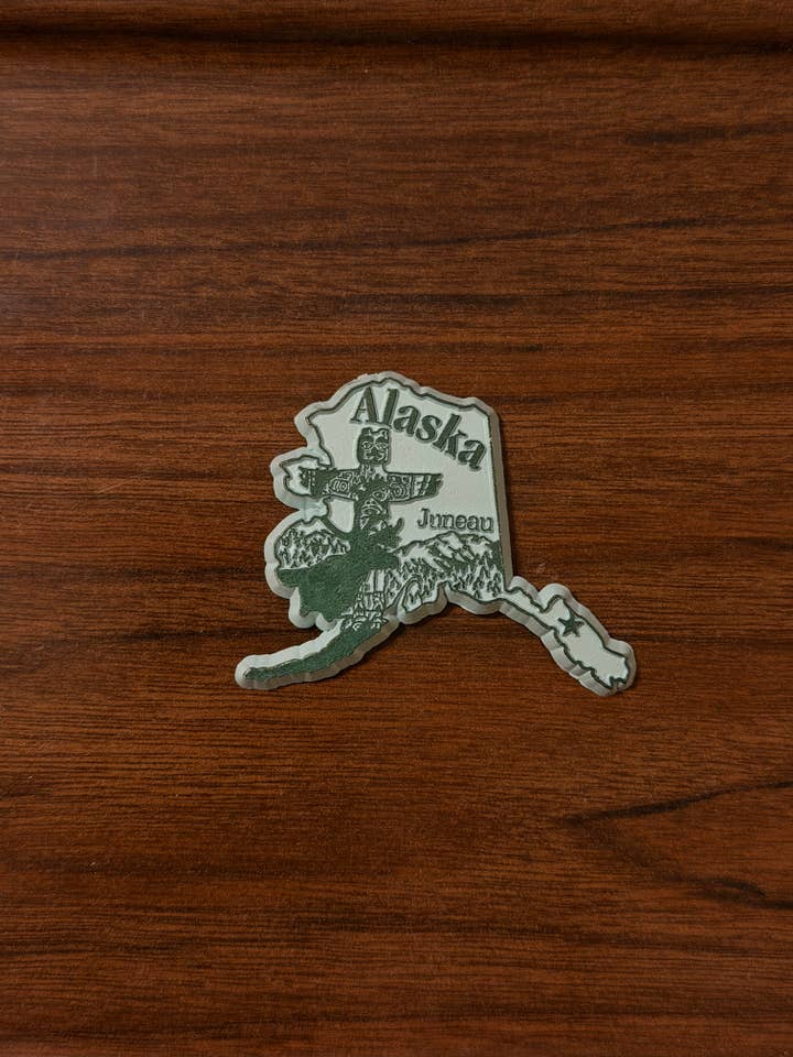 Vintage Alaska Juneau rubberen magneet voor wholesale door 5801 Print House