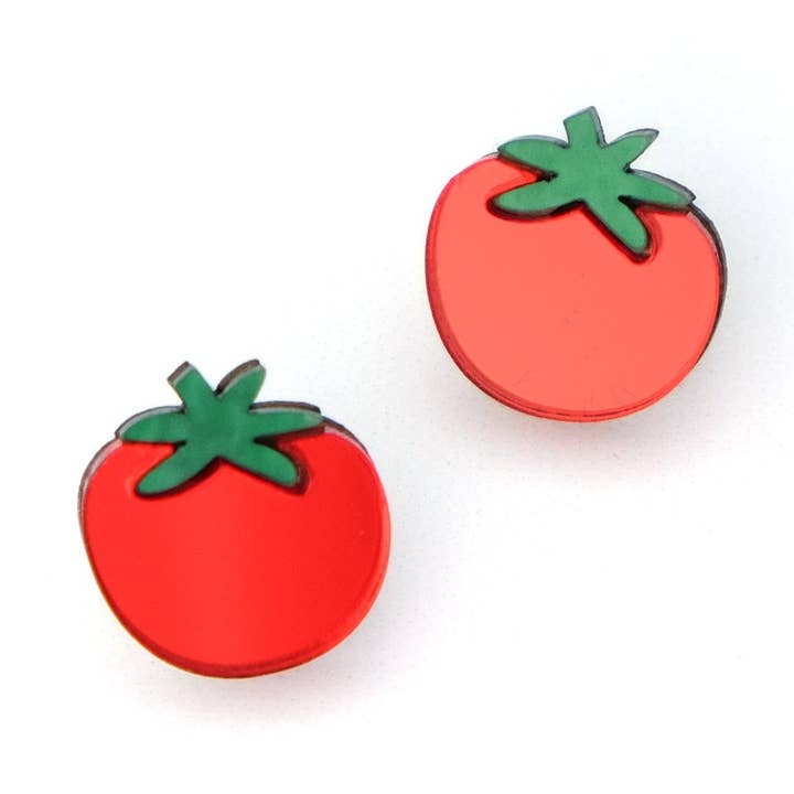 Tomato stud earrings for wholesale by By Chavelli
