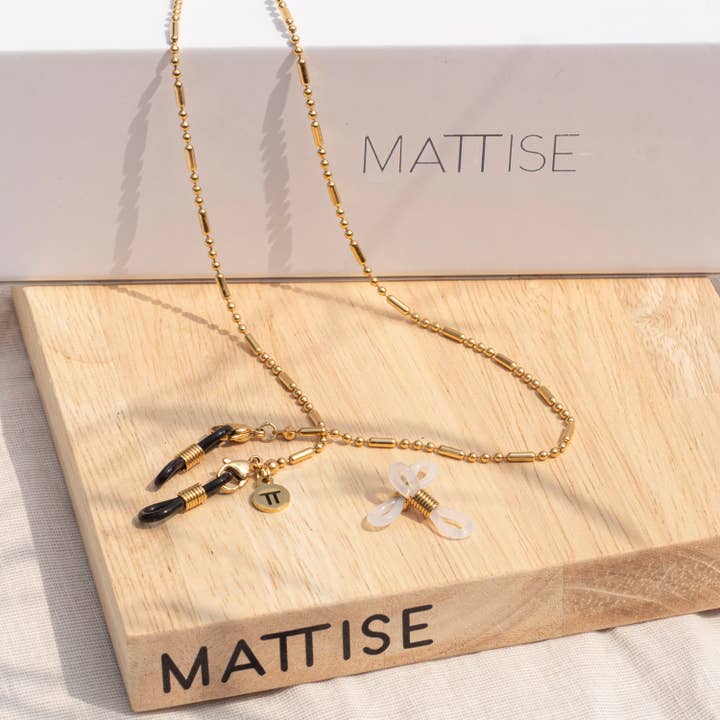 Cordão / Corrente para Óculos Padrão Dourado com Laços Extra por atacado de MATTISE