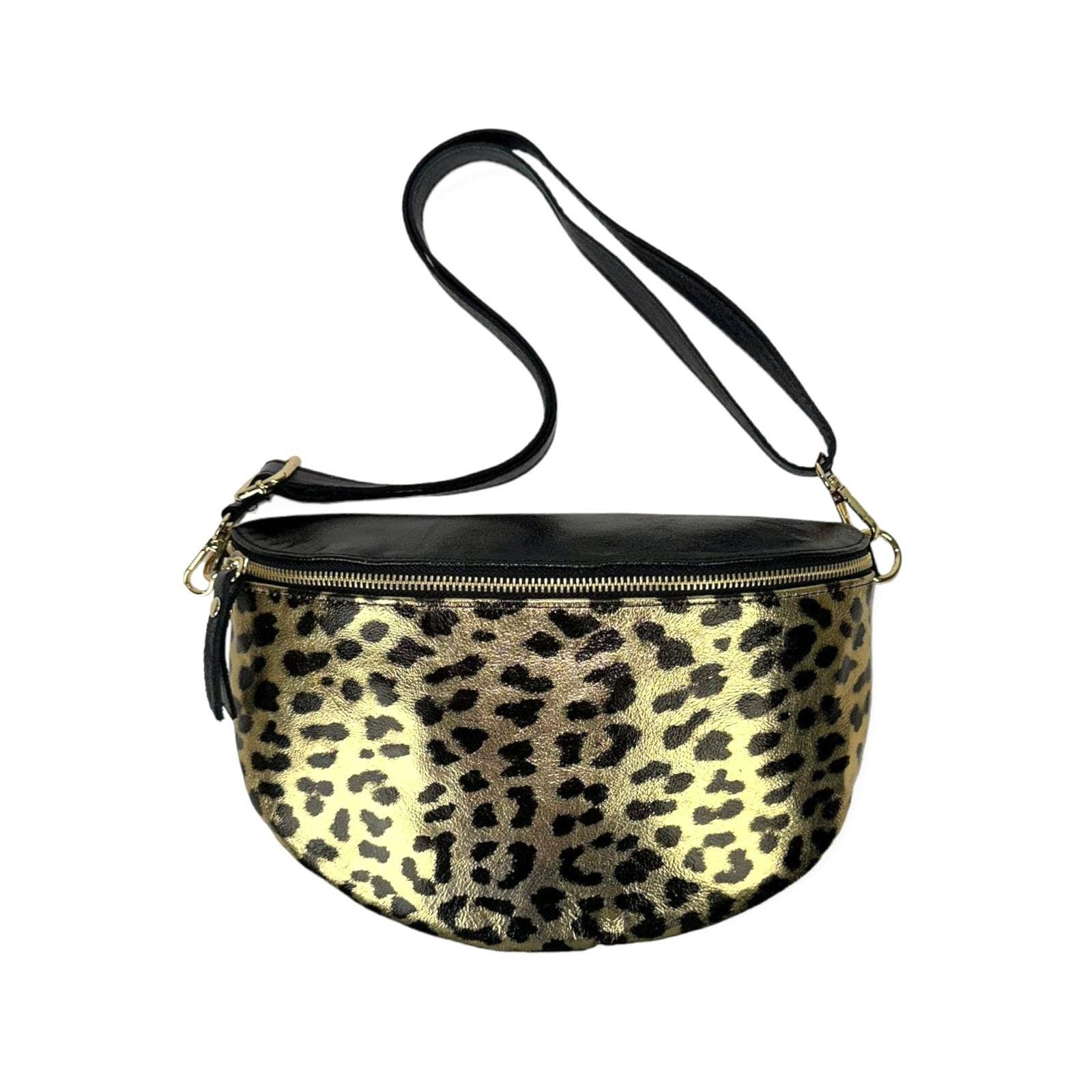 Chenson & Gorett - Vente Sac ceinture – femme - Sac de taille en cuir avec imprimé léopard et effet brillant7