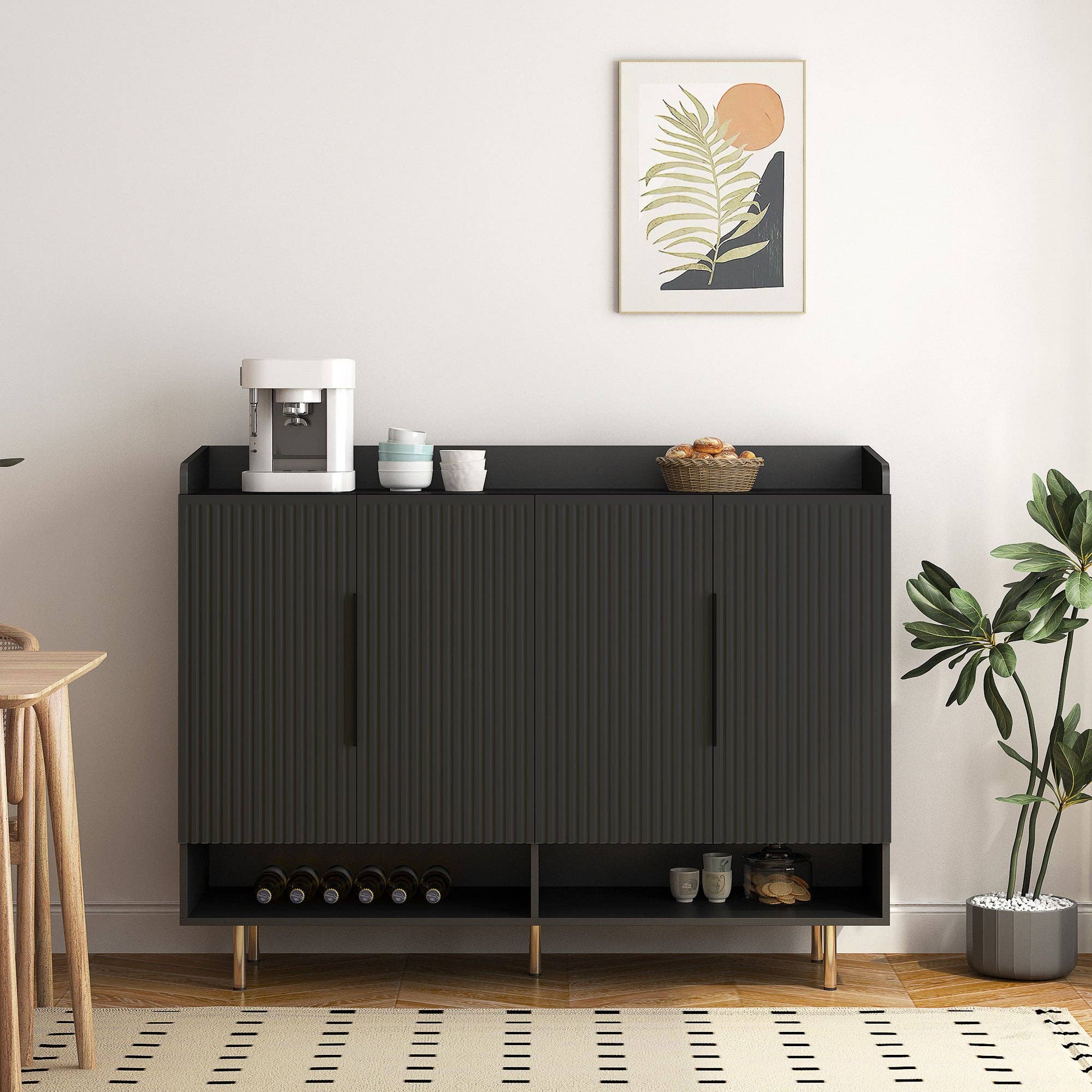 39F Inc. - Wholesale Shoe Rack - Modern 4-Door Shoe Storage Cabinet with Adjustable Shelves5