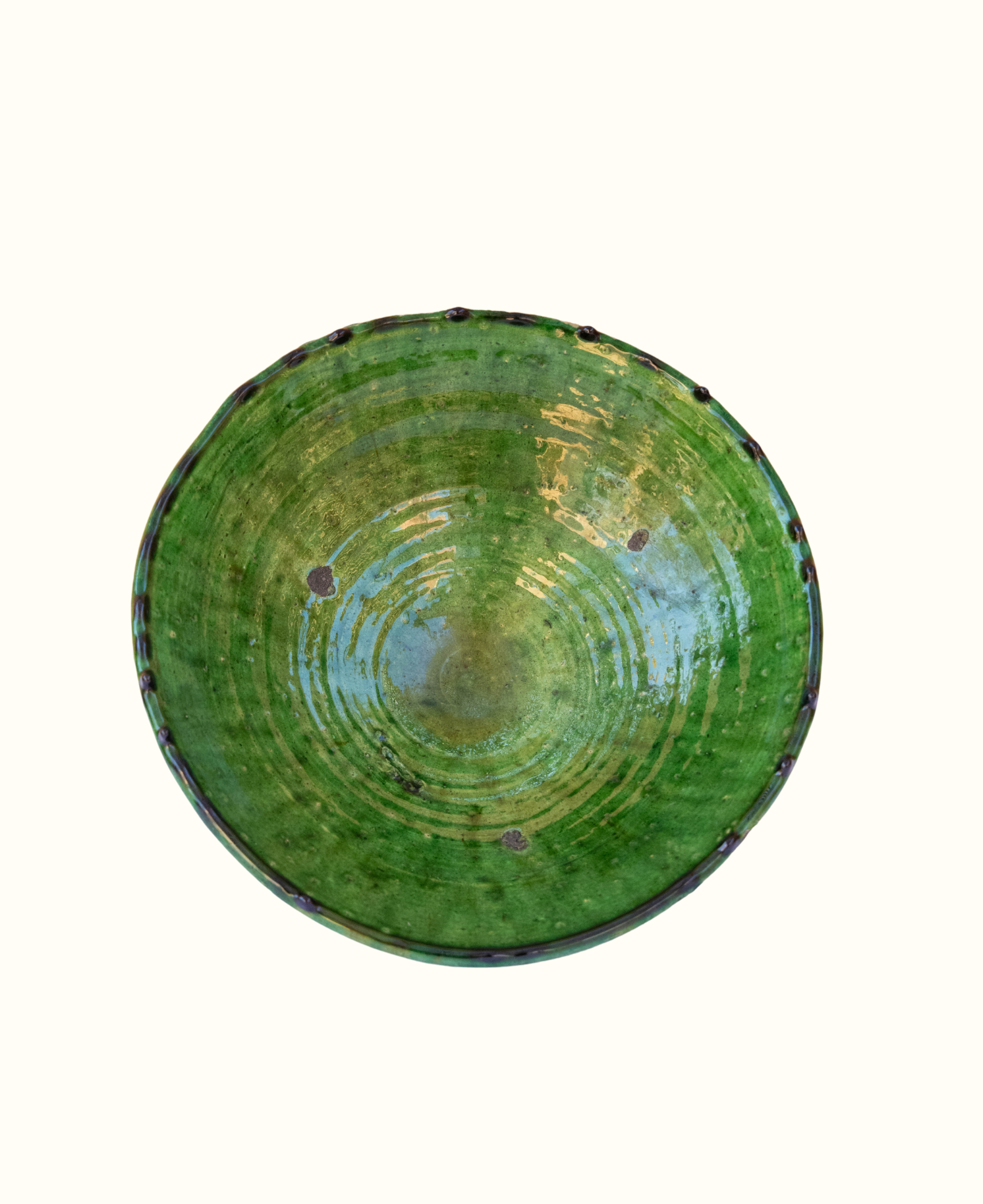 Maison Berber - Wholesale Decorative Plate/Dish/Bowl - Moroccan Vintage Tamegroute Green Glazed Bowl - 4 Sizes 2