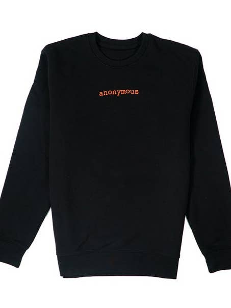 Sweat Anonymous/ Poster Boy en noir pour la vente par The Blankfaces