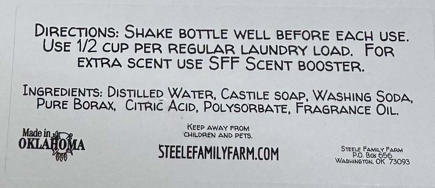 Steele Family Farm - Wholesale Liquid Laundry Detergent - Laundry Detergent- Liquid1