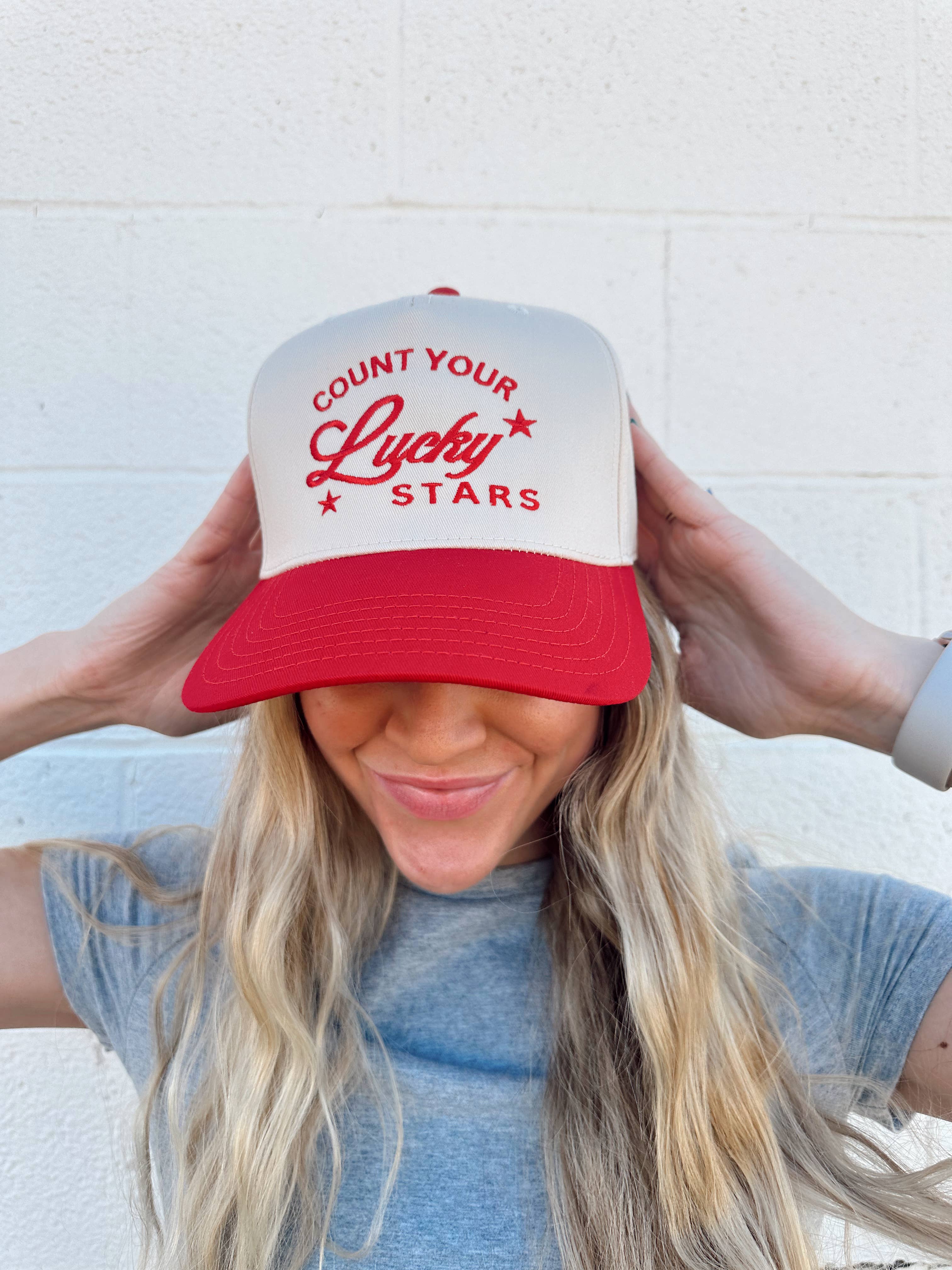 Worthy Hat Co. – wholesale Trucker hat – Women’s – count your lucky stars1