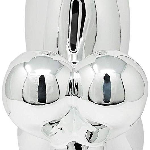 Interior Illusions Plus – wholesale Money/piggy bank – Silver Ceramic Dog Piggy Bank - 12" tall3
