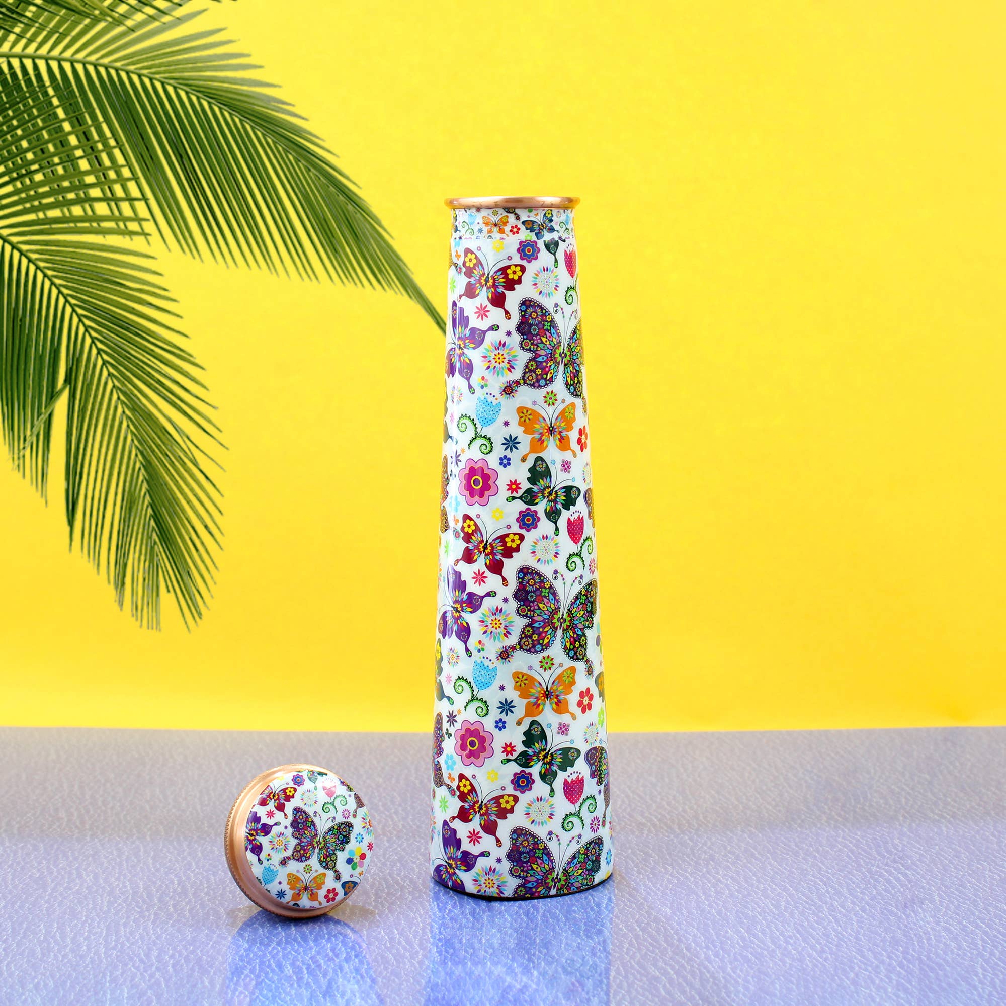 El'Cobre-Ecozonelifestyle – wholesale Water bottle – Printed Tower Copper Water Bottle 850ML- Butterflies4