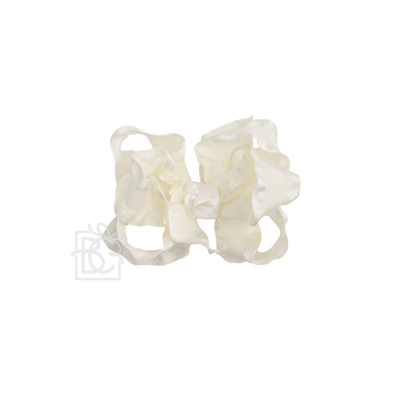 Beyond Creations, LLC - Wholesale Hair Bow - Kids - DOUBLE RUFFLE BOW ON CLIP85