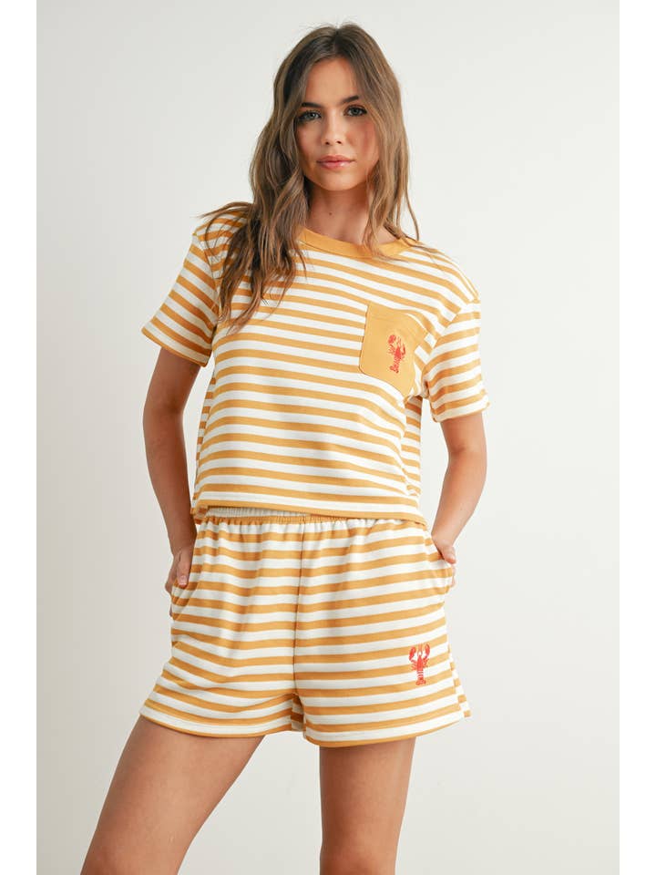 BUTTERMELON – Engroshandel Shorts – Kvinder – Garteriserede Stribede Shorts - BMP766120