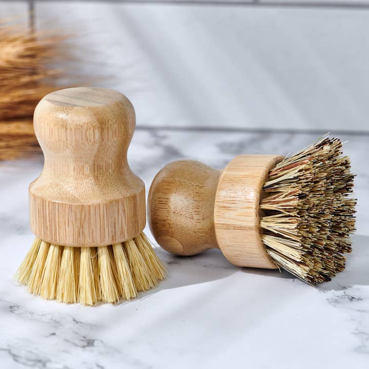 Desesh - Wholesale Cleaning Brush - Bamboo Handle-less Dish Scrubbing Brush (Plastic Free)