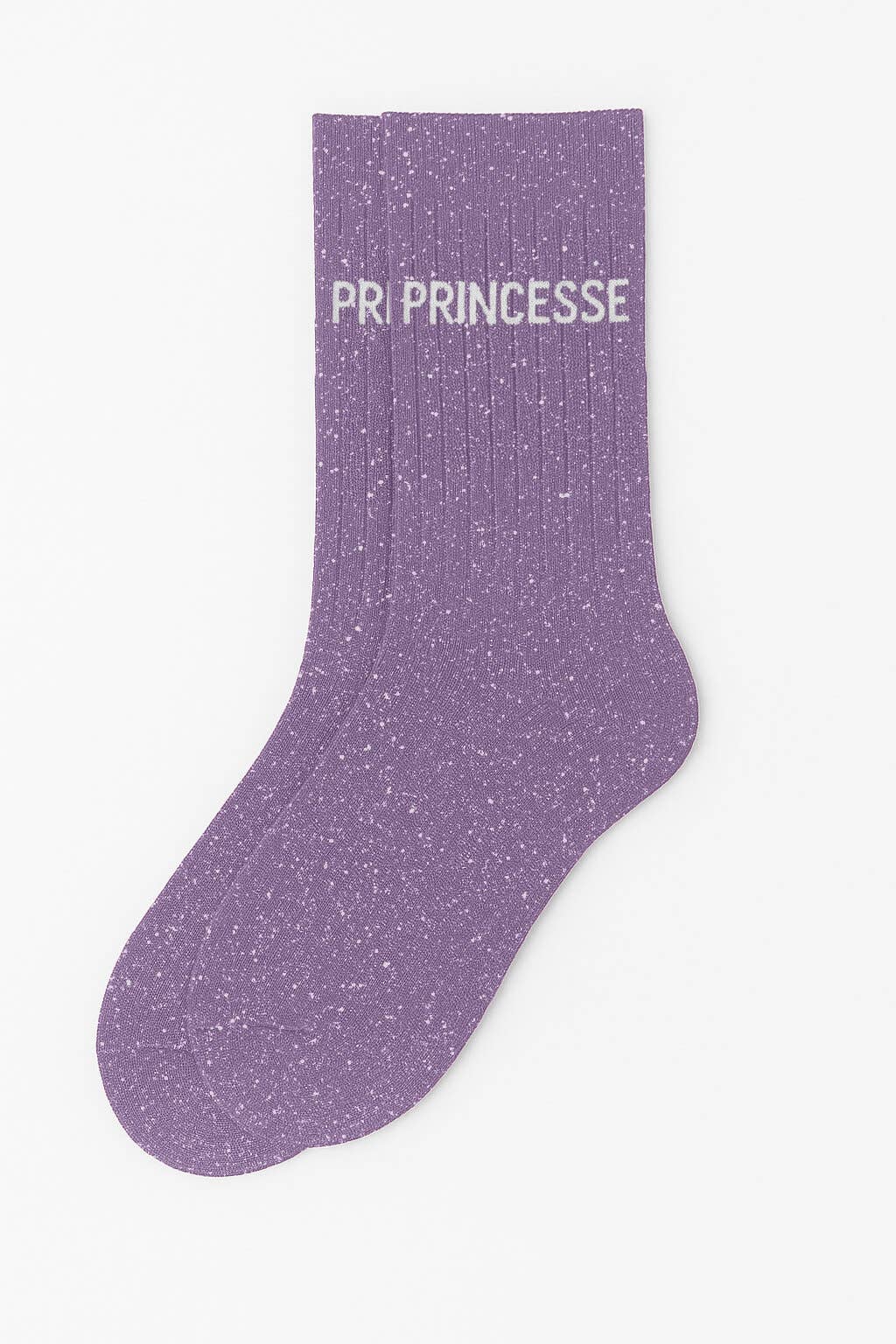 ChoO - Wholesale Socks - Kids - "Princess" Message Glitter Socks Purple1