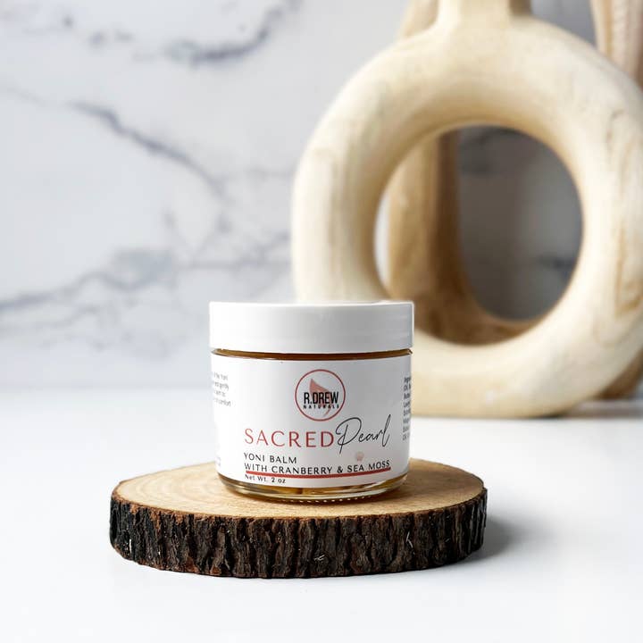 R. Drew Naturals, LLC - Wholesale Intimate Cleanser/Wipe - Sacred Pearl Yoni Balm with Sea Moss & Cranberry Extracts
