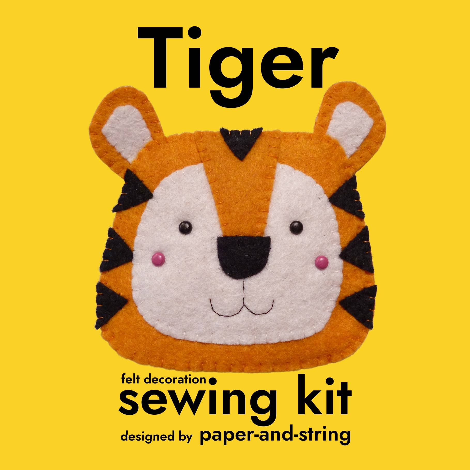 paper-and-string ltd - Wholesale DIY Craft Kit - Tiger Felt Decoration Sewing Kit