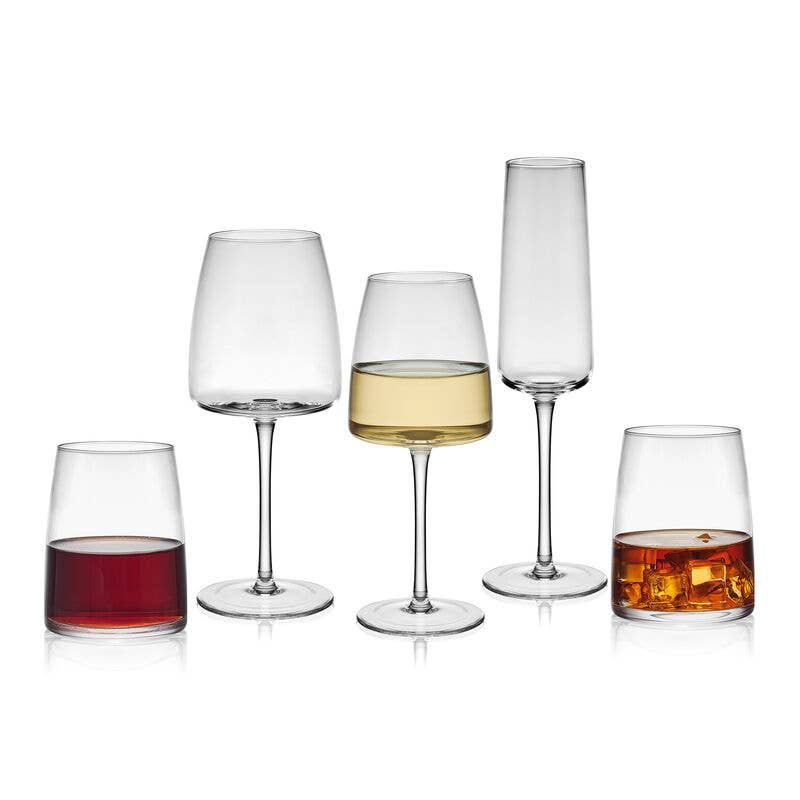 Fitz and Floyd® Mikasa® Pfaltzgraff® - Wholesale Wine Glass - Mikasa Cora 13OZ Wht Wine Glass S4 Blown Glass Brown Bx Pkg3