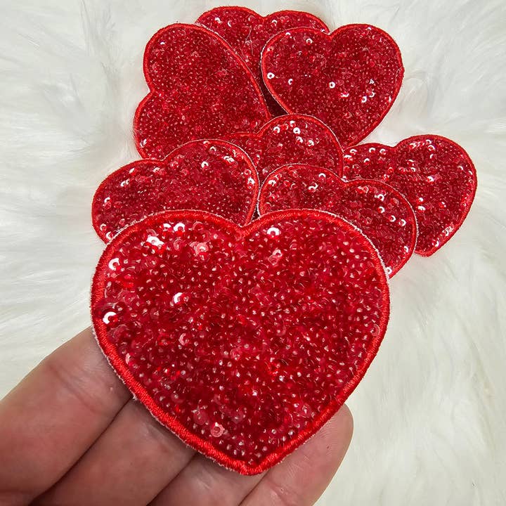 Scratch Decor - Wholesale Patch - Sequin Heart Embroidery Iron On Patch