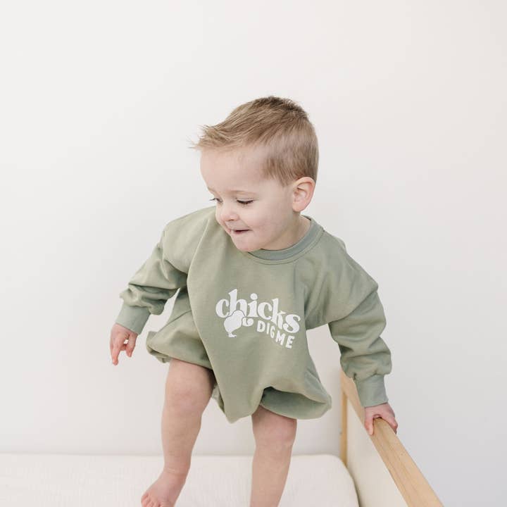 Little Joy Co. - Wholesale Jumpsuit - Baby - Chicks Dig Me Oversized Sweatshirt Romper4