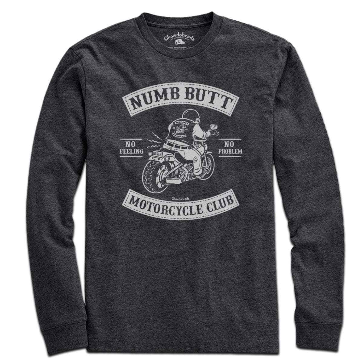 Charcoal Numb Butt Motorcycle Club T-Shirt for wholesale on Faire2