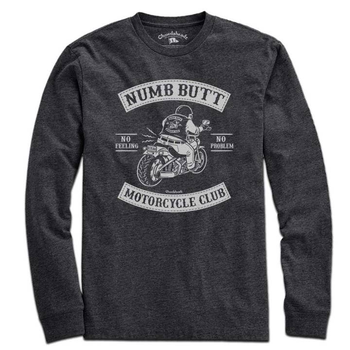 Charcoal Numb Butt Motorcycle Club T-Shirt for wholesale on Faire2