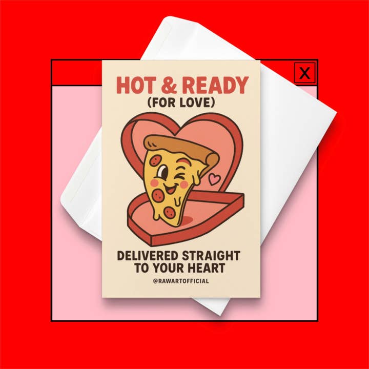 Roligt Kärlekskort: Het & Färdig Pizza, Flirtig Alla Hjärtans Dag för Par, Årsdagspresent för wholesale av Hot Mess Paper Co.