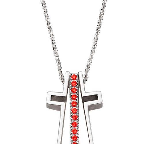 Trinity Cross - Vendita all'ingrosso Collana con ciondolo/pendaglio - Collana LOVE - Giacinto Rosso