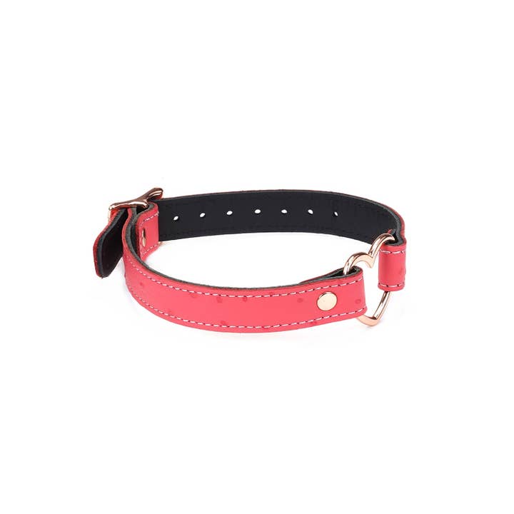 Liebe Seele - Wholesale Choker/Collar - Angel's Kiss Pink Leather Choker(Heart Shape)