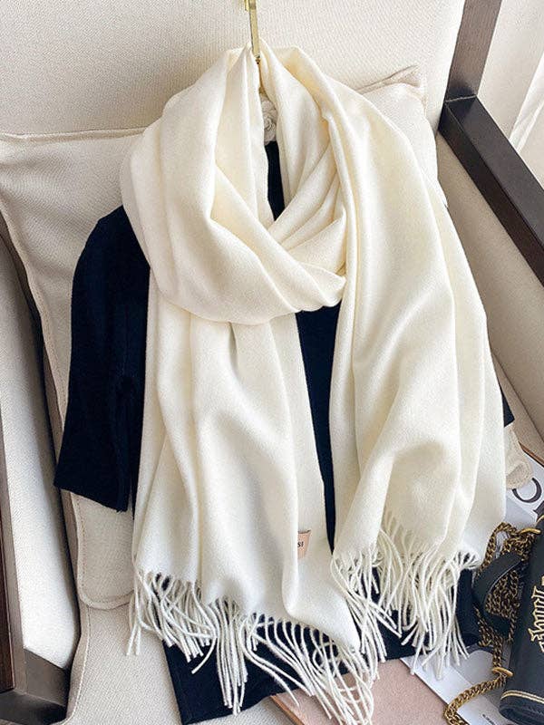 StyleGalX - Venta al por mayor Bufanda - Mujer - Bufanda de color sólido con borlas en 15 colores, imitación de cachemir25