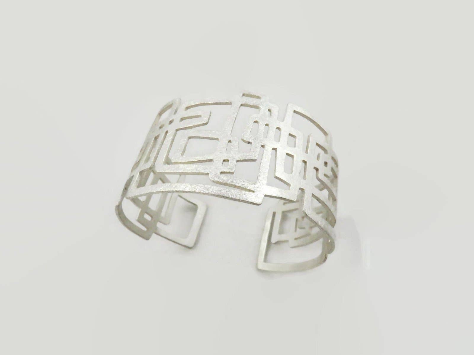 Kimya Joyas - Wholesale Cuff Bracelet - Modernist Wide Silver Cuff Bracelet3