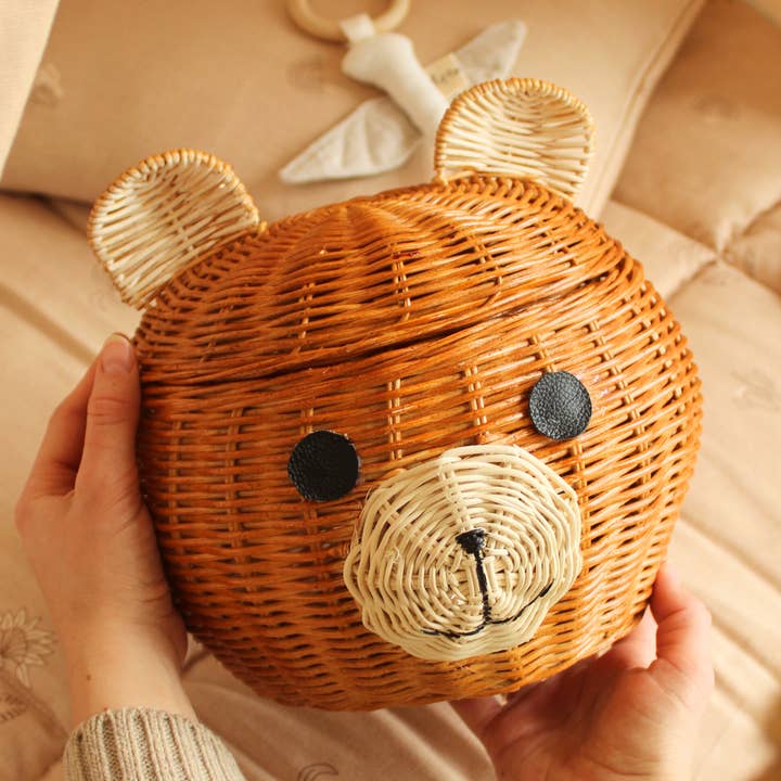 Cesto in rattan a forma di orsetto per la vendita all'ingrosso da parte di Tiny Humans