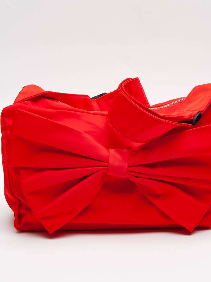 Bolsa de Ombro Coquette Cherry Red Bow por atacado de Lucca Couture
