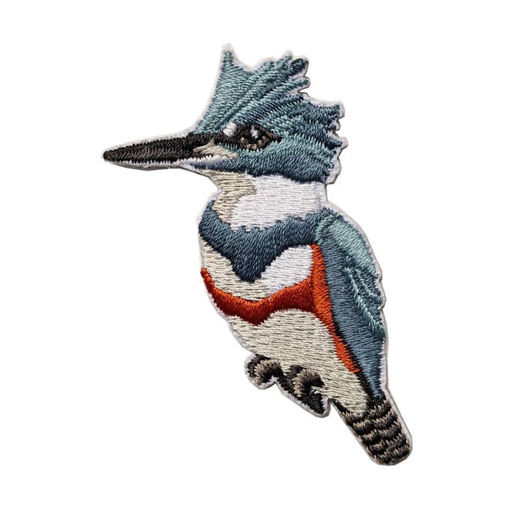 Belted Kingfisher Patch for wholesale by Bird Collective