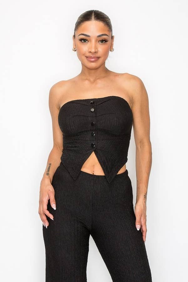 Kimcine - Wholesale Jumpsuit - Women's - KST8513-WOMEN'S SEXY STRAPLESS JUMPSUIT0
