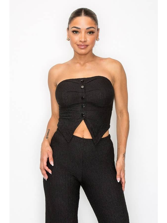 Kimcine - Wholesale Jumpsuit - Women's - KST8513-WOMEN'S SEXY STRAPLESS JUMPSUIT