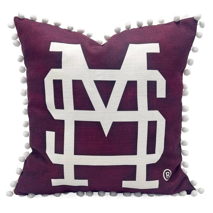 MS Interlock Baseball Logotyp Kudde - Collegiate Kudde för wholesale av Rachel Brooks Design, LLC