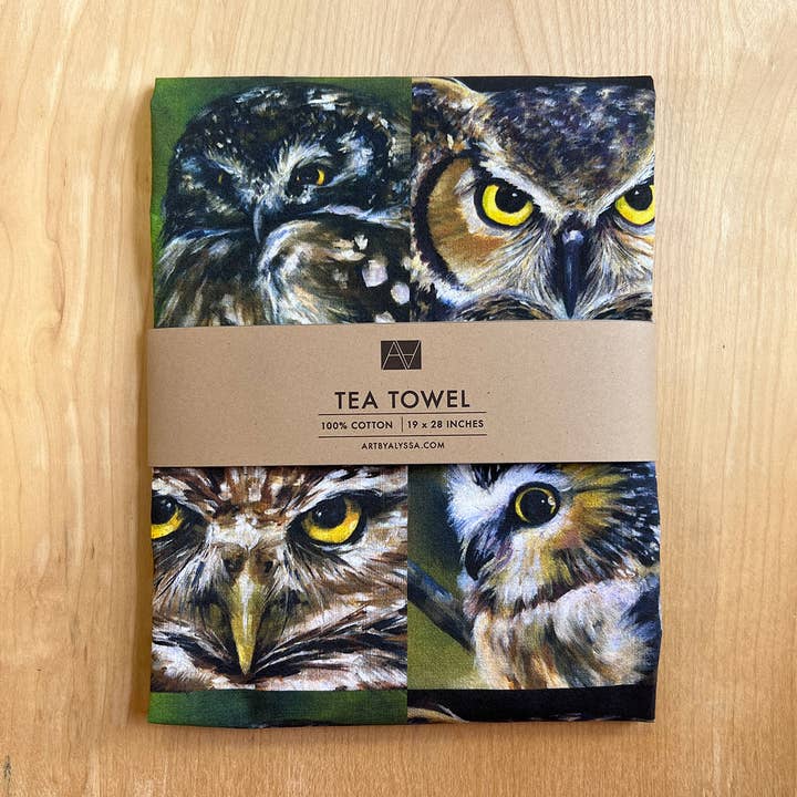 Art by Alyssa - Wholesale Tea Towel - Owl Tea Towel0