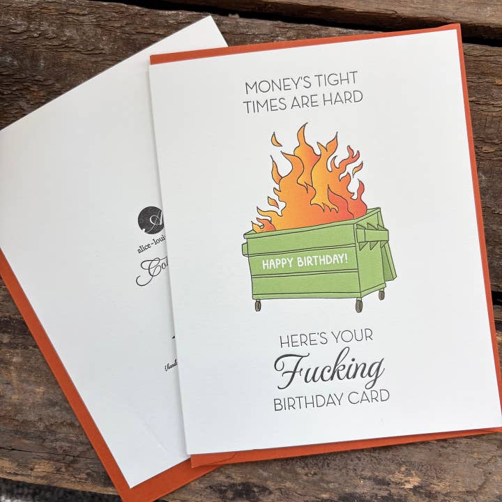 Alice-Louise Press - Wholesale Birthday Card - Dumpster Birthday Card