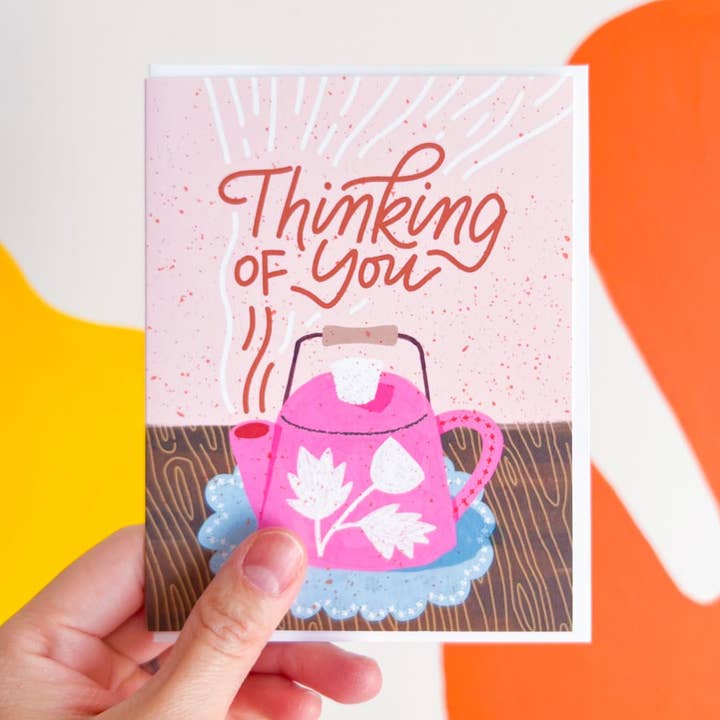 Flowers and Vases Thinking of You Modern Greeting Card A2 for wholesale by Esther Nariyoshi Illustrations