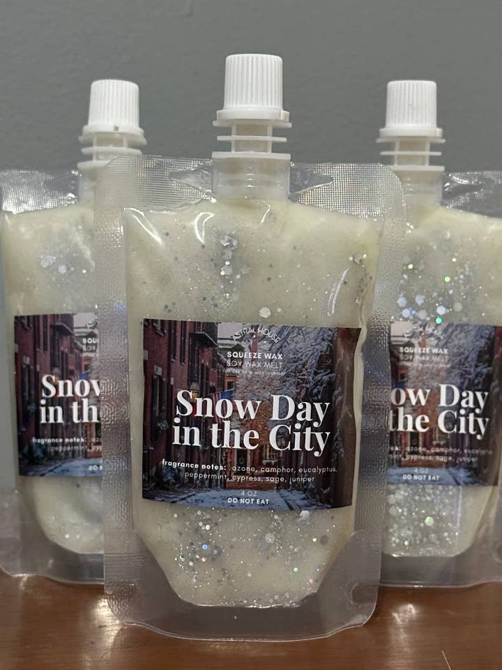 'Snow Day in the City' Squeeze Wax™ Squeezable Soy Wax Melt for wholesale by Astral House Aromas