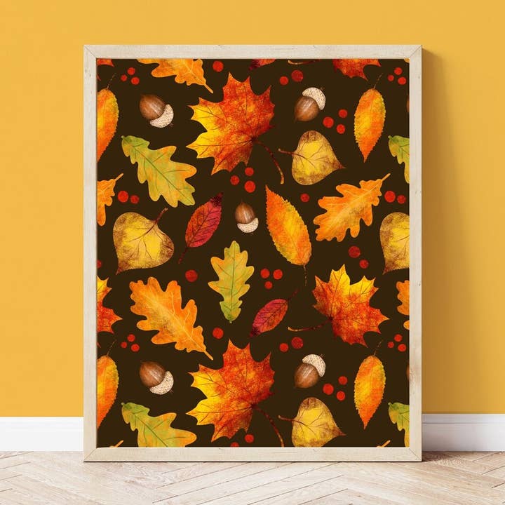 Herfstbladeren Muurkunst Print voor wholesale door Sarah Whittle Illustration
