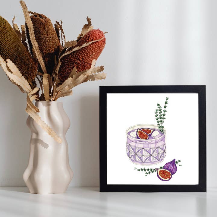 Fig & Thyme Cocktail Art Print for wholesale by Keepsake Studio