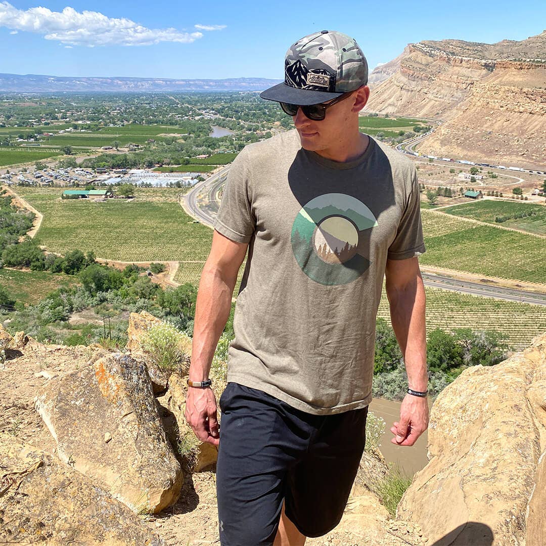 Treeline T-Shirt - Heather Olive for wholesale on Faire2